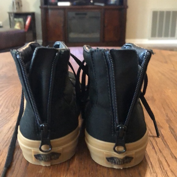 Unisex Vans Skate board shoe Hi Top Sneakers Black/Gum- Size  2.5 - Picture 5 of 9